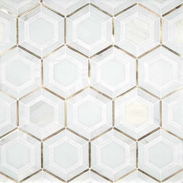 Msi Medici Gold Pattern 10.83 In. X 12.44 In. X 8Mm Stone Metal Blend Mesh-Mounted Mosaic Tile, 10PK ZOR-MD-0328 - main